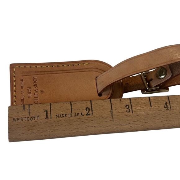 Louis Vuitton Brown Leather and Gold Hardware Luggage Tag Authentic - Picture 8 of 8